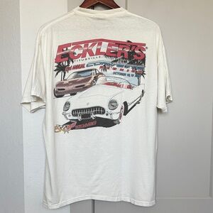 VINTAGE ECKLERS CORVETTE CAR GRAPHIC SHORT SLEEVE TSHIRT MENS XL
